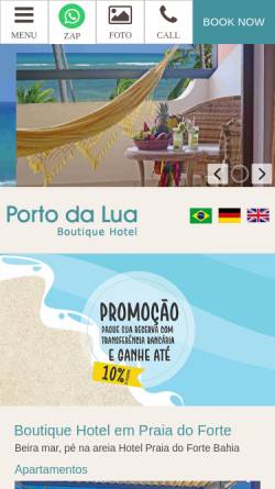 Vorschau der mobilen Webseite www.portodalua.com.br, Porto da Lua