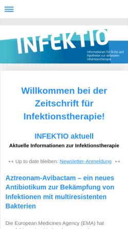 Vorschau der mobilen Webseite www.zct-berlin.de, Zeitschrift für Chemotherapie - Informationen für Ärzte und Apotheker zur rationalen Infektionstherapie