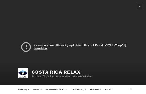 Vorschau von costarica-relax.com, Relaxte Reisetipps aus Costa Rica