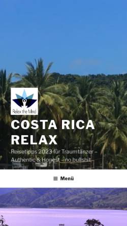 Vorschau der mobilen Webseite costarica-relax.com, Relaxte Reisetipps aus Costa Rica