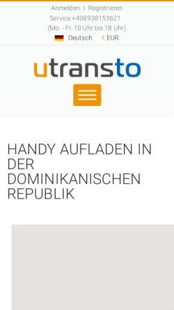 Vorschau der mobilen Webseite www.utransto.com, Utransto GmbH