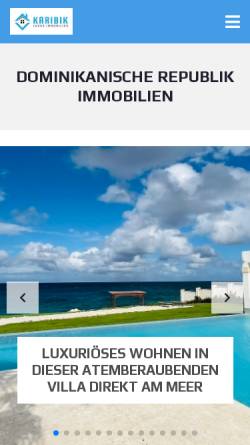 Vorschau der mobilen Webseite karibik-luxus-immobilien.com, Karibik Luxus Immobilien