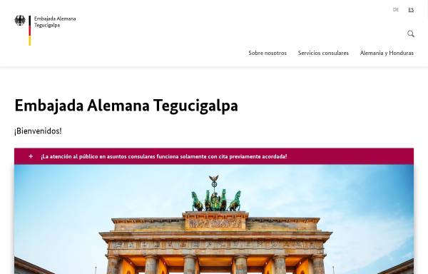 Vorschau von tegucigalpa.diplo.de, Deutsche Botschaft Honduras