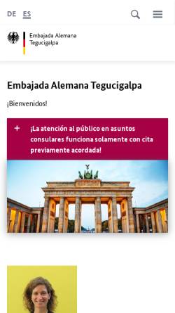 Vorschau der mobilen Webseite tegucigalpa.diplo.de, Deutsche Botschaft Honduras