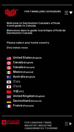 Vorschau der mobilen Webseite www.canada.travel, Destination Canada