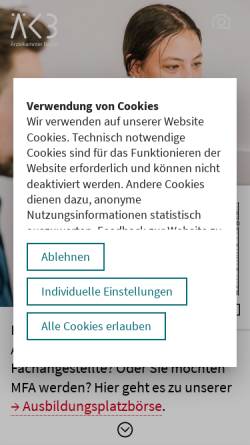 Vorschau der mobilen Webseite www.aekb.de, Ärztekammer Berlin