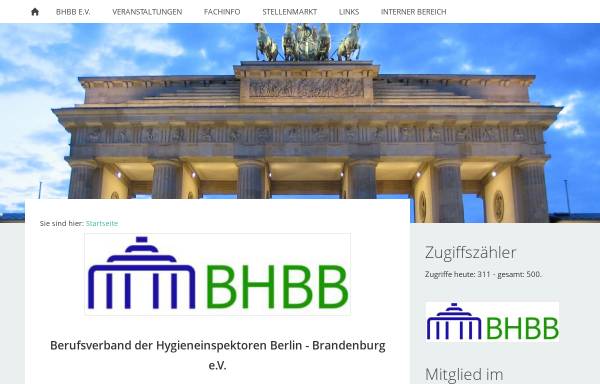 Vorschau von www.hygieneinspektoren.de, Berliner Berufsverband der Gesundheitsaufseher und Hygieneinspektoren e.V. (BBGH e.V.)
