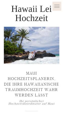 Vorschau der mobilen Webseite www.hawaiileihochzeit.com, Hawaii Lei Hochzeit