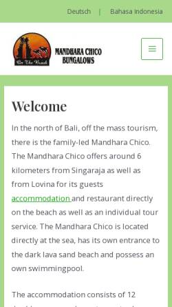 Vorschau der mobilen Webseite mandhara-chico-bali.com, Mandhara Chico Bali