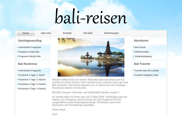 Vorschau von www.bali-reisen.com, Bali-Reisen.com