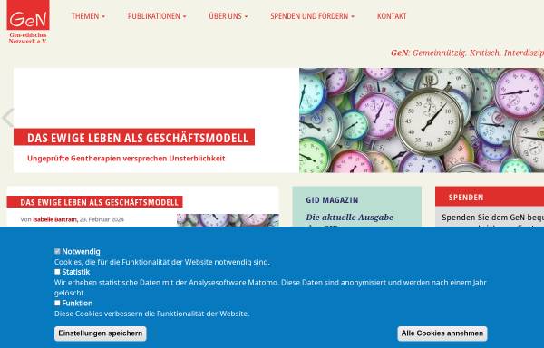 Vorschau von www.gen-ethisches-netzwerk.de, Gen-ethischer Informationsdienst (GEN)