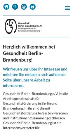 Vorschau der mobilen Webseite www.gesundheitberlin.de, Gesundheit Berlin e.V.