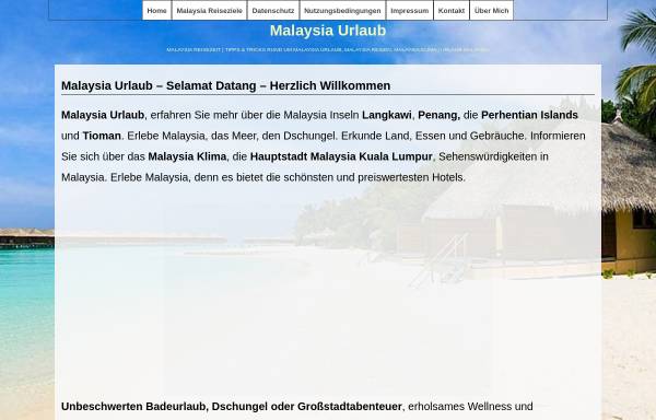 Vorschau von www.malaysiaurlaub.net, Malaysia Urlaub, Conny Sandland