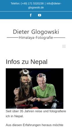 Vorschau der mobilen Webseite www.dieter-glogowski.de, Himalaya-Fotografie, Dieter Glogowski