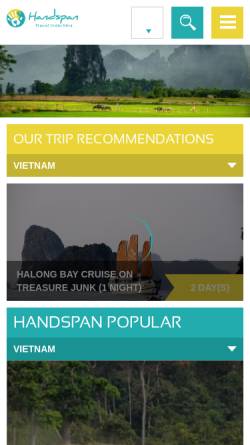 Vorschau der mobilen Webseite www.handspan.com, Handspan Travel Indochina