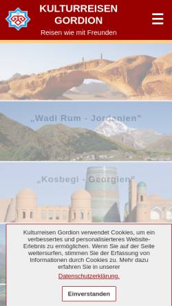 Vorschau der mobilen Webseite www.kulturreisen-gordion.de, Kulturreisen Gordion