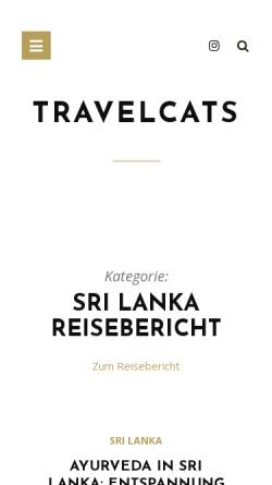 Vorschau der mobilen Webseite www.travelcats.de, Travelcats