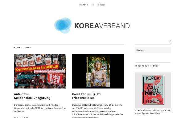 Vorschau von www.koreaverband.de, Koreaverband e. V.