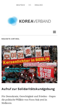 Vorschau der mobilen Webseite www.koreaverband.de, Koreaverband e. V.