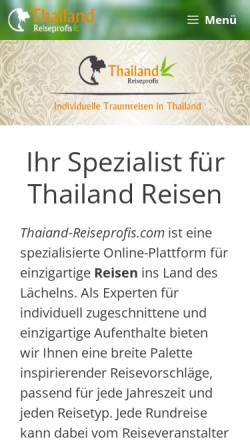 Vorschau der mobilen Webseite www.thailand-reiseprofis.com, Thailand Reiseprofis