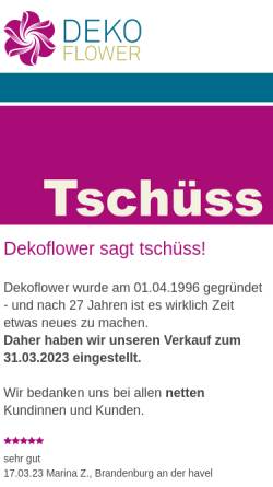 Vorschau der mobilen Webseite www.dekoflower.de, Dekoflower Kunstpflanzen - Tropal GmbH