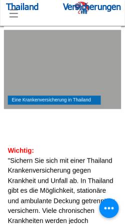 Vorschau der mobilen Webseite www.thailandversicherungen.com, STP Professional Co. Ltd. - Thailand Versicherungen