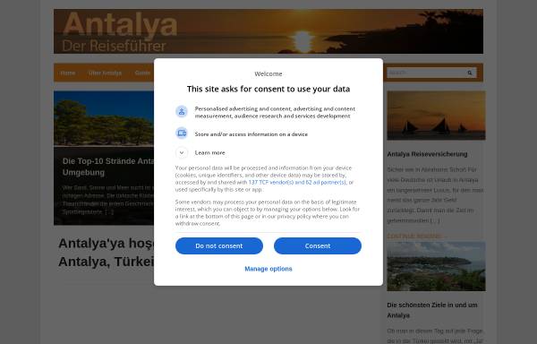Vorschau von www.antalya-in.de, Antalya - Der Reiseführer
