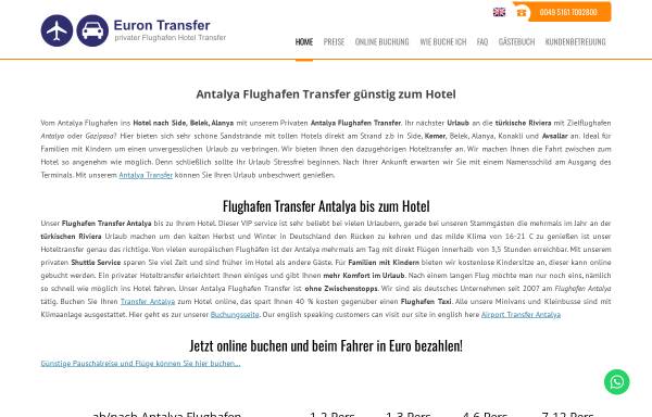 Vorschau von www.antalya-flughafen-transfer.eu, AYT Antalya Flughafen Transfer