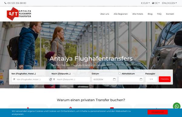 Vorschau von antalyaflughafentransfer.com, Antalya Flughafen Transfer