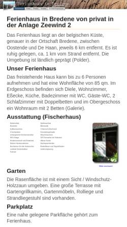 Vorschau der mobilen Webseite www.ferienhausbredene.de, Ferienhaus Bredene, Familie Schneider