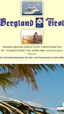 Vorschau der mobilen Webseite www.bergland-tirol.com, Bergland Tirol