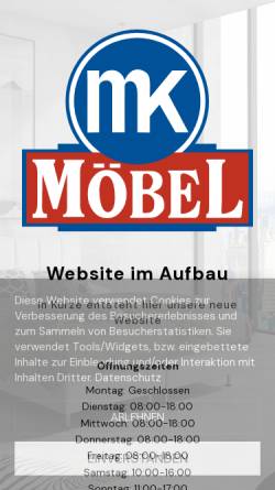 Vorschau der mobilen Webseite www.mkkrings.com, Möbelhaus MK Krings
