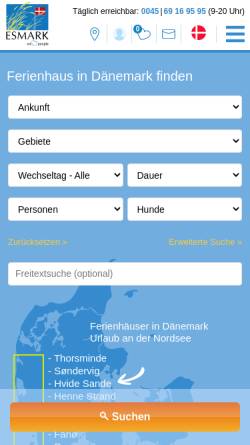 Vorschau der mobilen Webseite esmark.de, Esmark