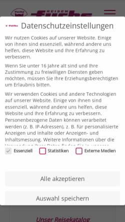 Vorschau der mobilen Webseite www.fuchsreisen.at, Fuchs Reisen GmbH [Hartberg]