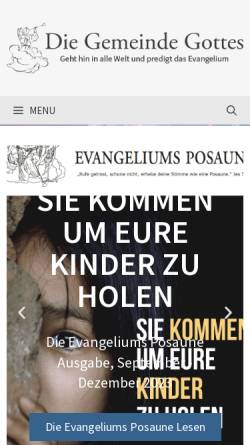 Vorschau der mobilen Webseite www.diegemeindegottes.com, Die Gemeinde Gottes Wiederherstellung
