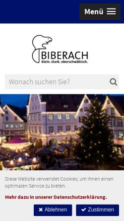 Vorschau der mobilen Webseite www.biberacher-christkindlesmarkt.de, Christkindles-Markt