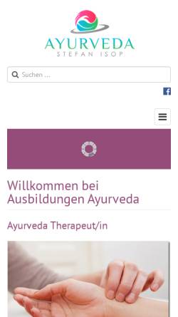 Vorschau der mobilen Webseite www.ausbildungen-ayurveda.de, Agasthya - Praxis für Ayurveda und Naturheilkunde - Stefan Isop