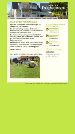 Vorschau der mobilen Webseite www.apfelhof-fewo.de, Apfelhof Ferienwohnungen