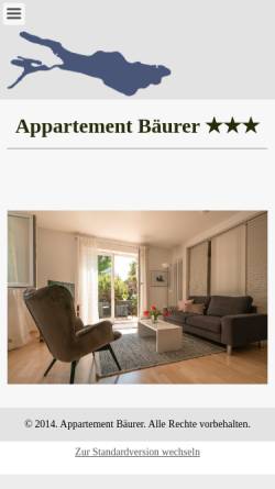 Vorschau der mobilen Webseite www.appartement-baeurer.de, Appartement Bäurer