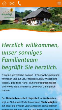 Vorschau der mobilen Webseite www.hugenhof-kirchzarten.de, Hugenhof Kirchzarten