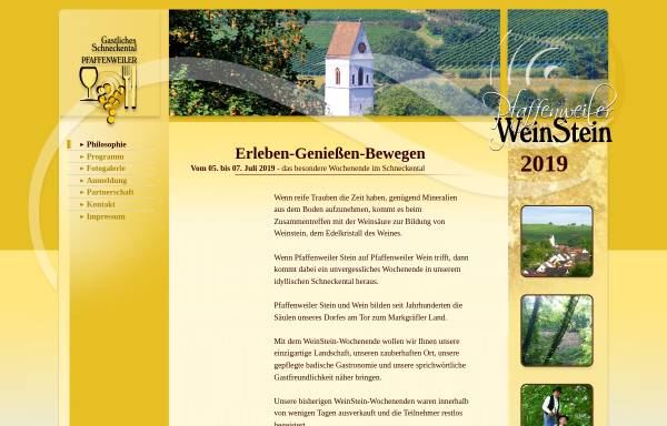 Vorschau von www.weinstein-wochenende.de, Gastliches Schneckental Pfaffenweiler e.V.