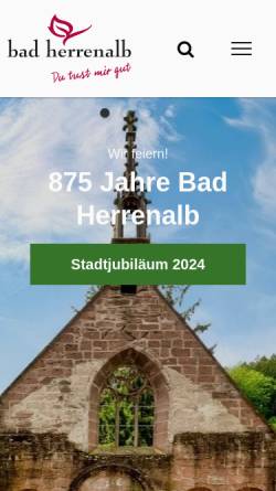 Vorschau der mobilen Webseite www.badherrenalb.de, Bad Herrenalb