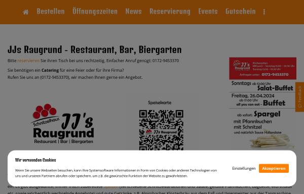 Vorschau von www.raugrund.de, JJs Raugrund - Restaurant, Bar, Biergarten