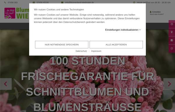 Vorschau von www.blumenland-wiedmaier.de, Blumenland Wiedmaier - Thomas Wiedmaier