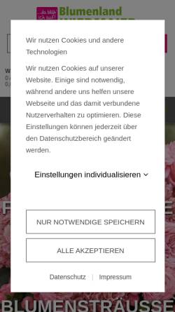 Vorschau der mobilen Webseite www.blumenland-wiedmaier.de, Blumenland Wiedmaier - Thomas Wiedmaier