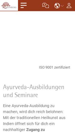 Vorschau der mobilen Webseite www.ayurveda-akademie.org, Europäische Akademie für Ayurveda (Mahindra Institut)