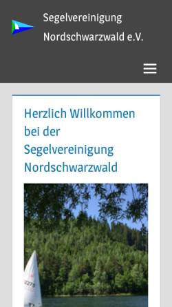 Vorschau der mobilen Webseite www.svnnagold.de, Segelvereinigung Nordschwarzwald e.V.