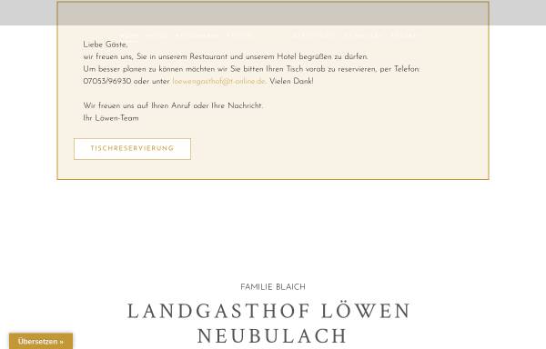 Vorschau von www.schwarzwald-landgasthof-loewen.de, Landgasthof Löwen - Familie Blaich