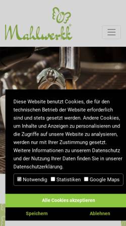 Vorschau der mobilen Webseite www.mahlwerkk.de, Mahlwerkk