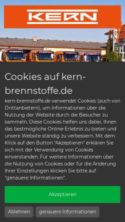 Vorschau der mobilen Webseite www.kern-brennstoffe.de, Kern Brennstoffe GmbH